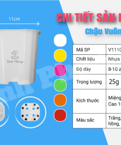 Alternative view of Chậu vuông 11x10 màu