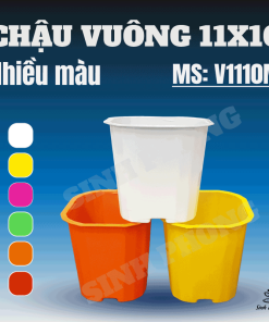 Chậu vuông 11x10 màu
